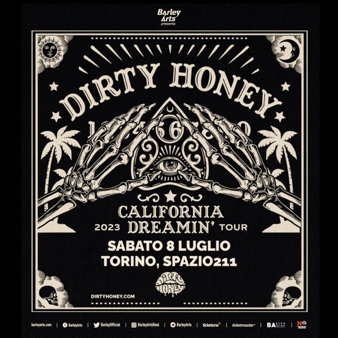 Dirty Honey in concerto a Spazio211 open air sabato 8 luglio 2023!